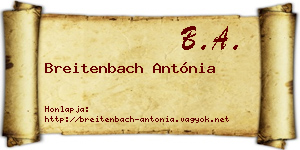 Breitenbach Antónia névjegykártya